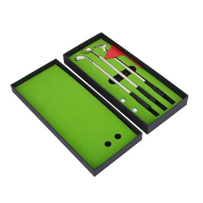 NDNCZDHC Golf Pen Set, Mini Desktop Golf Ball Pen Gift Set Including 3PCS Mini Golf Ball Pen, Two Balls and Flag, Stationery Decorations for Golfer Fans