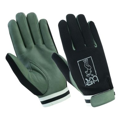 BTR BORN TO RACE Cricket Batting Gloves Full Finger Light Weight Arm/Wrist Guard Protector Baseball Gloves Unisex Design (Black/Green, L)