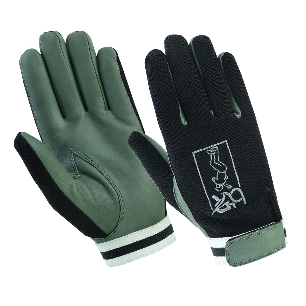 BTR BORN TO RACE Cricket Batting Gloves Full Finger Light Weight Arm/Wrist Guard Protector Baseball Gloves Unisex Design (Black/Green, L)