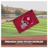 AGAS Alabama Collegiate Plastic Swirler Flag - 12x18 Inch | Alabama 18 Football Helmet Logo | Single Layered 1 Ply Nylon | Built-in Plastic Swirler Handle Bar | Double Stitched Corners & Double Folded Ends view 4