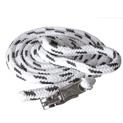 HILASON Horse Roping Lead Rope Riding Poly White & Black 9 Ft Snaps | Barrel Reins Racing Contest Western for Horses Weaver