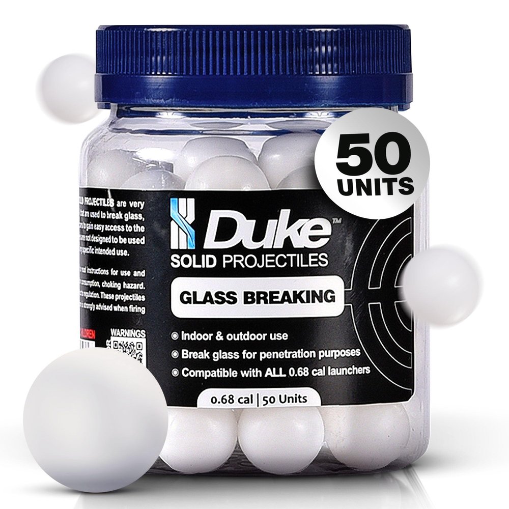 Duke 68 Cal Kinetic Projectiles Hard Plastic Balls for Training 50 Count - Durable Kinetic Projectiles for Tactical Training, Target Practice & Launcher, Compatible Practice Rounds - Weight: 3.8g