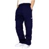 Mens Fleece Cargo Jogger Sweatpants for Adult Drawstring Loose Fit Joggers Sweat Pants with Pockets Navy view 1
