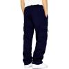 Mens Fleece Cargo Jogger Sweatpants for Adult Drawstring Loose Fit Joggers Sweat Pants with Pockets Navy view 2