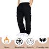 Mens Fleece Cargo Jogger Sweatpants for Adult Drawstring Loose Fit Joggers Sweat Pants with Pockets Navy view 4