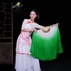 HEARTTOUCH Women Short Silk Belly Dance Fan Veils Hand Made Taichi Kungfu Silk Dancing Fans for Dance Performance (Green,36-50) view 3