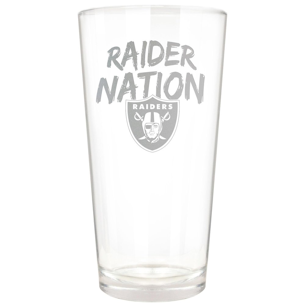 Great American Products Las Vegas Raiders Etched 16oz. Rally Cry Pint Glass