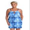 24th & Ocean Women's Standard High Neck Dress Swimsuit Cover Up, Indigo//Sea's The Dye view 1