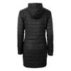 Cutter & Buck Women's Black Philadelphia Eagles Gridiron Classics Logo Rainier Primaloft Eco Insulated Hooded Long Coat view 3