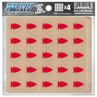 Arrow Award Decals Thick 20 mil Vinyl 1-1/8" Diameter (100 Decals) (Red on Clear)