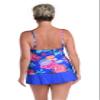 24th & Ocean Women's Standard High Neck Tankini Swimsuit Top, Sapphire//Luminous Blossom view 2