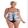 24th & Ocean Women's Flyaway Front Tankini Swimsuit Top, Multi//Sketched Flora, Medium view 1