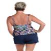 24th & Ocean Women's 2-Tiered Ruffle Tankini Swimsuit Top, Midnight//Painted Paisley, Small view 2