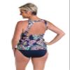 24th & Ocean Women's Standard Cut Out Twist Tankini Swimsuit Top, Midnight//Painted Paisley view 2