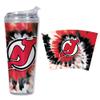 Rico Industries NHL Hockey New Jersey Devils Team Color Tie Dye 24oz Metallic Acrylic Tumbler with Hinged Lid, Officially Licensed Double Wall Tumbler with Straw view 1