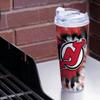 Rico Industries NHL Hockey New Jersey Devils Team Color Tie Dye 24oz Metallic Acrylic Tumbler with Hinged Lid, Officially Licensed Double Wall Tumbler with Straw view 2