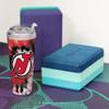 Rico Industries NHL Hockey New Jersey Devils Team Color Tie Dye 24oz Metallic Acrylic Tumbler with Hinged Lid, Officially Licensed Double Wall Tumbler with Straw view 3