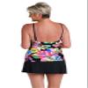 24th & Ocean Women's High Neck Tankini Swimsuit Top, Multi//Tropiflage, Large view 2