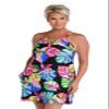 24th & Ocean Women's High Neck Dress Swimsuit Cover Up, Multi//Tropiflage, Small view 1