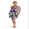 24th & Ocean Women's High Neck Dress Swimsuit Cover Up, Multi//Tropiflage, Small view 3