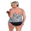 24th & Ocean Women's Side Tie Tankini Swimsuit Top, Multi//Desert Spot, Small view 2