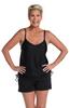 24th & Ocean Women's Side Tie Tankini Swimsuit Top, Black//Solids, Small view 1