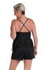 24th & Ocean Women's Side Tie Tankini Swimsuit Top, Black//Solids, Small view 3