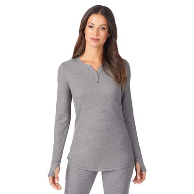 Stretch Thermal Long Sleeve Split V-Neck