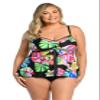 24th & Ocean Women's Flyaway Front Tankini Swimsuit Top, Multi//Tropiflage, Medium view 1