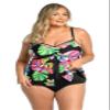 24th & Ocean Women's Flyaway Front Tankini Swimsuit Top, Multi//Tropiflage, Medium view 3