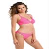 Hobie Women's Standard Banded Ruffle Bralette Bikini Swimsuit Top, Pink//Solids view 1
