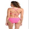 Hobie Women's Standard Banded Ruffle Bralette Bikini Swimsuit Top, Pink//Solids view 2