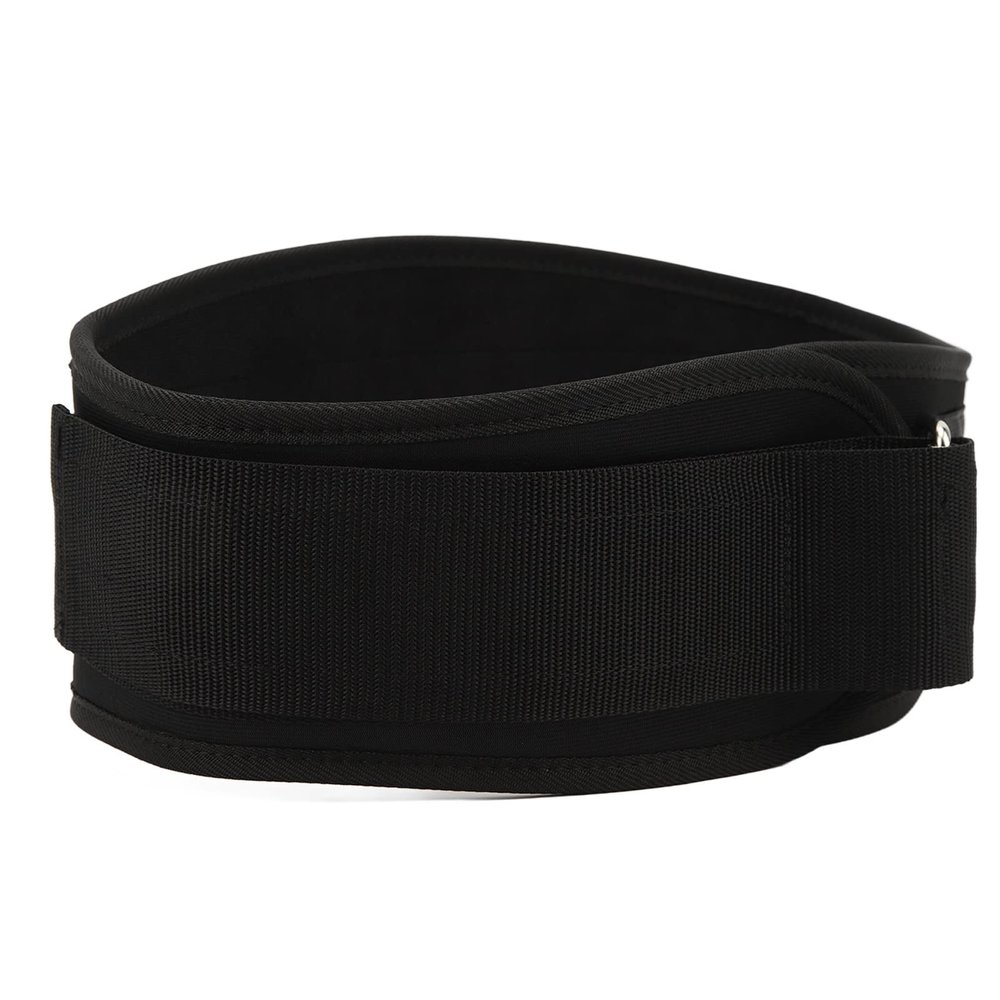 Waist Compression Brace, Black, Adjustable Lumbar Support Belt with Reinforced Metal Buckle, EVA and Nylon, for Male, M