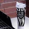 Rico Industries NHL Hockey Los Angeles Kings Zebra Stripes 24oz Acrylic Glitter Tumbler with Hinged Lid, Officially Licensed Double Wall Tumbler with Straw view 2