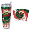 Rico Industries NHL Hockey Minnesota Wild Team Color Tie Dye 24oz Metallic Acrylic Tumbler with Hinged Lid, Officially Licensed Double Wall Tumbler with Straw view 1