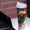 Rico Industries NHL Hockey Minnesota Wild Team Color Tie Dye 24oz Metallic Acrylic Tumbler with Hinged Lid, Officially Licensed Double Wall Tumbler with Straw view 2