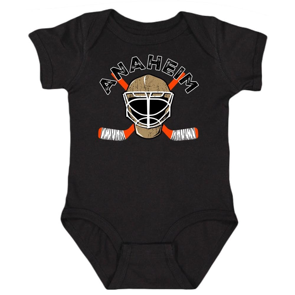 Anaheim Team Mask Kid's Bodysuit for Hockey Fans (Black, 6M)