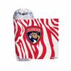 Rico Industries NHL Hockey Florida Panthers Zebra Stripes 24oz Acrylic Glitter Tumbler with Hinged Lid, Officially Licensed Double Wall Tumbler with Straw view 1