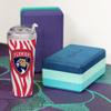 Rico Industries NHL Hockey Florida Panthers Zebra Stripes 24oz Acrylic Glitter Tumbler with Hinged Lid, Officially Licensed Double Wall Tumbler with Straw view 3