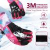 Odtmger Ski Gloves,Snow Gloves Waterproof Winter Warm Cold Weather Touchscreen Gloves for Parent& Child Kids Skiing,Snowboarding view 3