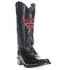 Vaccari Men's James Hand-Corded Top Texas Tech Embroidery Black Gator Belly Leather Narrow Square Toe Cowboy Boots - 13 D view 1