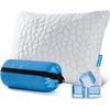 QUTOOL Small Travel Pillows for Sleeping, Cooling Memory Foam Camping Pillow, Backpacking for Hiking Gear, Portable Pillow with Travel Storage Bag, Camping Essentials for Adults Kids view 1