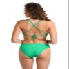 Hobie Women's Standard Banded Ruffle Bralette Bikini Swimsuit Top, Jade//Solids view 2