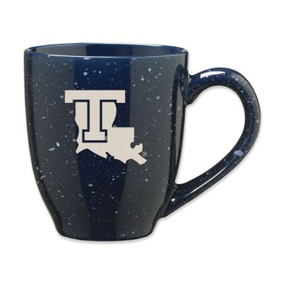 Rico Industries NCAA Louisiana Tech Bulldogs Primary 16 oz Team Color Laser Engraved Speckled Ceramic Coffee Mug