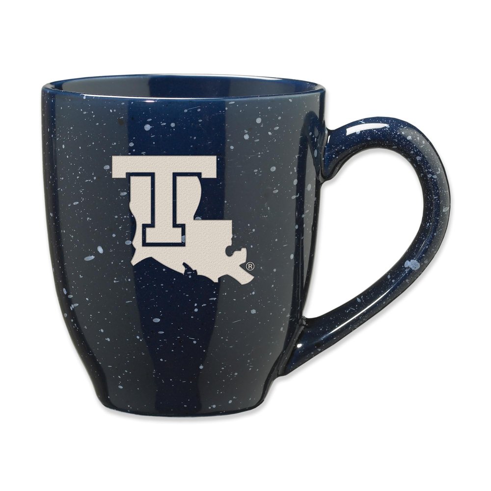 Rico Industries NCAA Louisiana Tech Bulldogs Primary 16 oz Team Color Laser Engraved Speckled Ceramic Coffee Mug