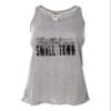 Large Heather Grey Women Flowy USA American Flag Try That in A Small Town Sleeveless Tank Top T-Shirt view 1