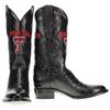 Vaccari Men's James Hand-Corded Top Texas Tech Embroidery Black Gator Belly Leather Round Toe Cowboy Boots - 8 EE view 2