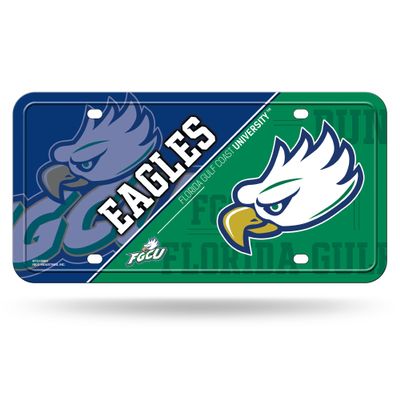 Rico Industries NCAA Florida Gulf Coast Eagles - FGCU Primary Metal Auto Tag 6" x 12" - Great for Truck/Car/SUV