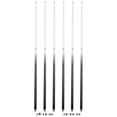 OKKO 1-Piece Pool Billiard House Bar Cue Sticks 57, Glue-On Tip, Pack of 6 (18-20 oz)