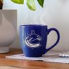 Rico Industries NHL Hockey Vancouver Canucks Royal 16 oz Team Color Laser Engraved Speckled Ceramic Coffee Mug view 2